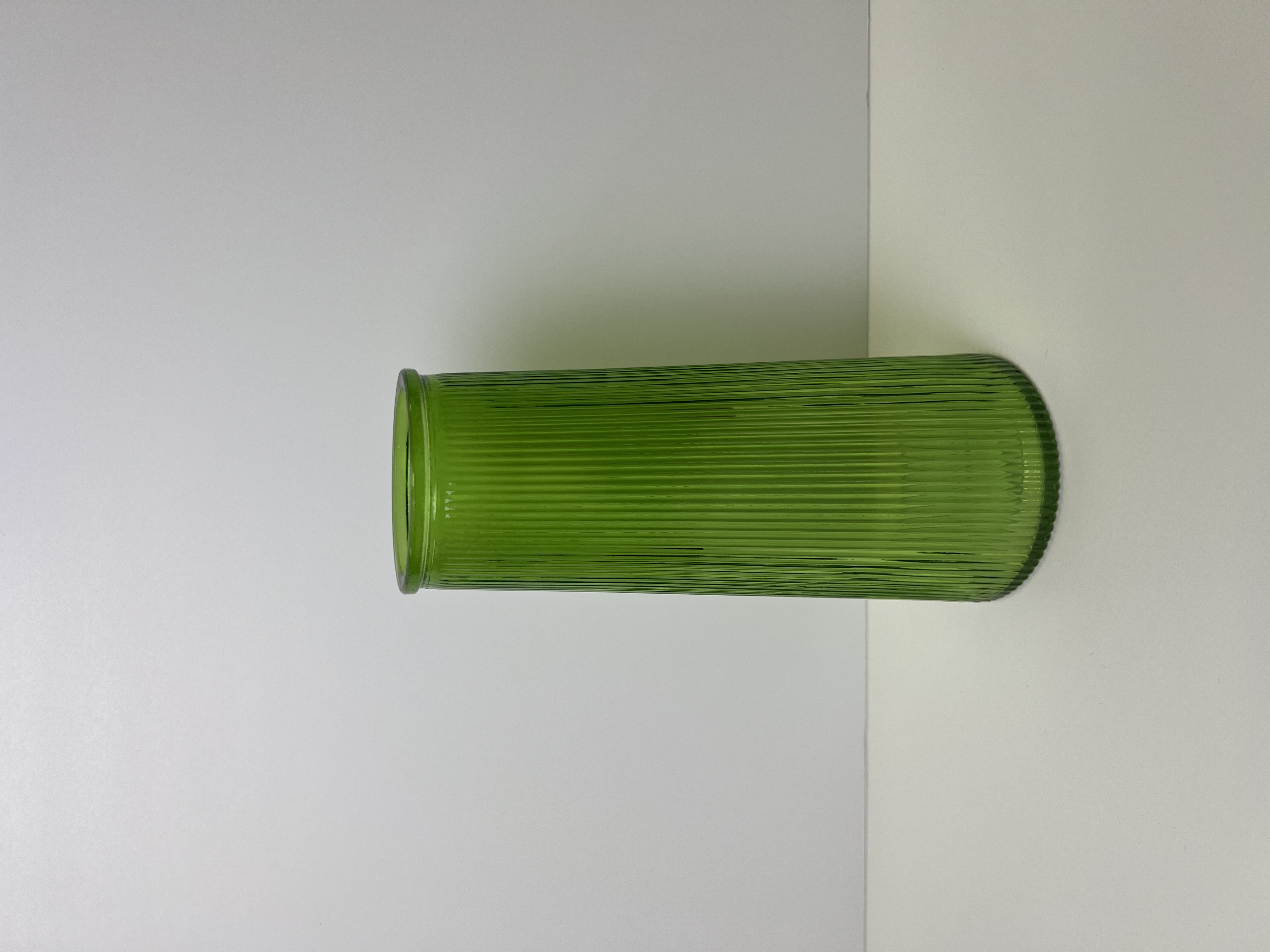 Emerald Green Tall Ribbed Vase detail page